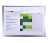 Exacompta - Ref. 39300E - 1 pochette aimantée Cadre d'affichage magnétique en PVC - Porte Document, photo, notes, règlements, instructions, porte, mur … - Format à classer A3 - Bordure cadre argent