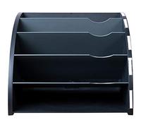 Exacompta - Réf. 393714D - 1 Trieur ergonomique 5 compartiments en quart de cercle - The Corner ECOBLACK - dimensions 360 x 295 x 60 mm - couleur noir/gris souris