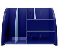 Exacompta - Réf. 394202D - 1 ORGANISEUR de bureau, Organizer Bee Blue, accessoire de bureau multifonctionnel 6 compartiments A4, A5, A6 vertical/couché - Prof 36 x l29,5 x h6cm, bleu marine/bleu clair