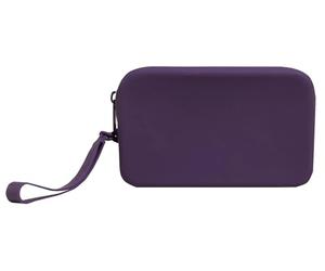 Exacompta - Réf. 39730E - Pochette accessoires TITANE - trousse-pochette en silicone - 4 couleurs aléatoires : aubergine, blanc, coco ou noir - dimensions 15 x 9 x 2,5 cm