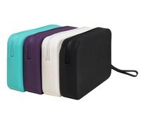 Exacompta - Réf. 39830E - Pochette accessoires TITANE - trousse-pochette en silicone - 4 couleurs aléatoires : aubergine, blanc, coco ou noir - dimensions 18,5 x 12 x 3,5 cm