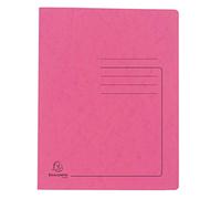 Exacompta - Réf. 39987E - Carton de 25 chemises à lamelle imprimées Iderama en carte lustrée 355 g/m² - chemise certifiée FSC® - dimensions 24 x 32 cm pour documents format A4 - couleur rose