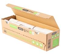 Exacompta - Réf. 40761E - Boîte de 20 bobines thermiques pour carte bancaire 57 x 40 mm, 1 pli thermique 55g/m² sans Phenol, sans mandrin en carton, zéro déchet plastique - Métrage +/-2m : 18 m, blanc