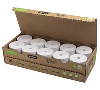 Exacompta - Réf. 40768E - Carton de 30 bobines thermiques pour tickets de caisse - largeur 80 mm x diamètre 72 mm, 1 pli thermique 48g/m² sans Phenol, zéro déchet plastique - Métrage +/-2m : 76 m