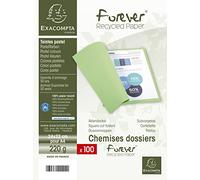Exacompta - Réf. 410003E - Paquet de 100 chemises rigides Forever® 220 g/m2 - chemises 100% recyclées et certifiées Ange Bleu - dimensions 24 x 32 cm pour format A4 - couleur rose