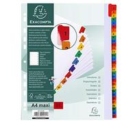 Exacompta - Réf. 4131E - Intercalaires en carte blanche 160g/m2 FSC® avec 31 onglets imprimés numériques de 1 à 31 en couleur - Page d'indexation imprimable - Format à classer A4 maxi