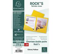 Chemise double poche Exacompta 24 x 32 cm citron - Paquet de 25 - Jaune citron Jaune G