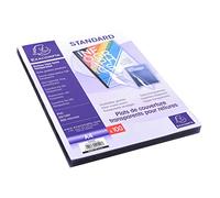 Exacompta - Réf. 42542E - Paquet de 100 plats en PVC 20/100ème cristal lisse haute transparence pour couvertures transparentes - permet de relier et de présenter des dossiers au format A4