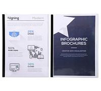 Exacompta - Réf. 42742E - Sachet de 10 chemises de présentation en PVC cristal lisse haute transparence - avec baguettes Serodo - capacité de 3 à 18 mm - permet de relier 30 à 180 feuilles de 80g