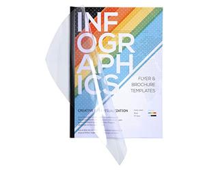 Exacompta - Réf. 42843E - Carton de 5 Kits de présentation Serodo - permet de relier jusqu'à 60 feuilles 80g/m2-25 baguettes noires - 25 plats bleu A4-25 plats cristal A4 en PVC