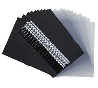 Exacompta - Réf. 42844E - 1 Kit de présentation reliures spiralées pour dossier de 10 à 40 feuilles A4-5 peignes 6 mm noirs - 5 peignes 8 mm blancs - 10 plats PVC - 10 plats couverture noir