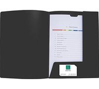 Exacompta - Réf. 43501E - Carton de 30 chemises de présentation Krea Cover - en polypropylène souple - avec pochette cristal transparente pour personnaliser la 1ère de couverture - couleur noir