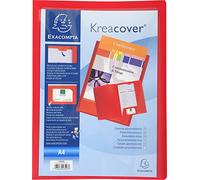 Exacompta - Réf. 43503E - 1 chemise de présentation Kreacover - en polypropylène souple - avec pochette cristal transparente pour personnaliser la 1ère de couverture - couleur rouge