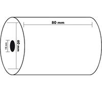 Exacompta - Réf. 43804E - Carton de 30 bobines pour balance - largeur 80 mm x diamètre 56 mm - mandrin 12 mm - 1 pli thermique 48g/m² sans BpA - Métrage (+ ou - 2m) : 44 m - Blanc
