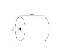 Exacompta - Réf. 43816E - Carton de 30 bobines pour tickets de caisse - largeur 80 mm x diamètre 72 mm - mandrin 12 mm - 1 pli thermique 48g/m² sans BpA - Métrage (+ ou - 2m) : 76 m - Blanc