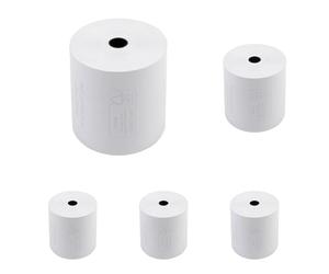 Exacompta - Réf. 43817E - Carton de 10 bobines pour tickets de caisse - largeur 80 mm x diamètre 72 mm - mandrin 12 mm - 1 pli thermique 48g/m² sans BpA - Métrage (+ ou - 2m) : 76 m - Blanc (Lot de 5)