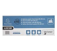 Exacompta - Réf. 43918E - Carton de 30 bobines pour tickets de caisse - largeur 80 mm x diamètre 80 mm - mandrin 12 mm - Safe Contact longue conservation sans Phénol - Métrage (+/-2m) : 76 m