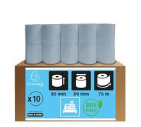 Exacompta - Réf. 43924E - Lot de 10 bobines pour balance - largeur 80 mm x diamètre 60 mm - mandrin 12 mm - Safe Contact longue conservation sans Phénol - Métrage (+/-2m) : 44 m