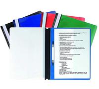 Exacompta - Réf. 439900B - Paquet de 20 chemises de présentation à lamelles - couverture transparente en PVC - lamelle en métal - permet de relier des documents perforés A4 maxi - 4 couleurs assorties