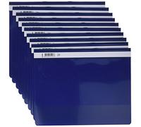 Exacompta - Réf. 439907B - Paquet de 10 chemises de présentation à lamelles - couverture transparente en PVC - lamelle en métal - permet de relier des documents perforés A4 maxi - couleur bleu