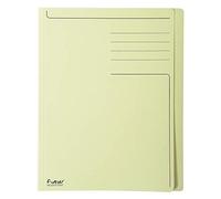 Exacompta - Réf. 441005E - Paquet de 100 chemises rigides imprimées à bord décalé Forever® 280 g/m2 - 100% recyclées et certifiées Ange Bleu - dimensions 24 x 32 cm pour format A4 - couleur jaune