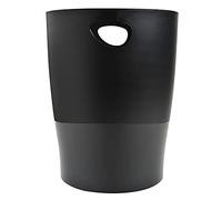 Exacompta - Réf. 453014D - 1 Corbeille à papier, poubelle ECOBIN avec poignées - Adaptée au bureau comme en Home office - Grand volume 15 litres - Dimensions 26,3 x 26,3 x 33,5 cm - opaque Noir