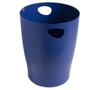 Exacompta - Réf. 45303D - Lot de 8 corbeilles à papier, poubelles ECOBIN BeeBlue avec poignées -Volume 15 litres - Dimensions 26,3 x 26,3 x 33,5 cm - Pour bureau ou maison - couleur bleu marine