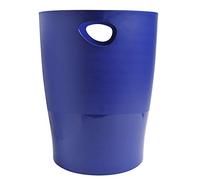 Exacompta - Réf. 453104D - Lot de 8 corbeilles à papier, poubelles ECOBIN avec poignées - Volume 15 litres - Adaptées au bureau comme en Home office - Dimensions 26,3x26,3x33,5 cm - opaque bleu nuit