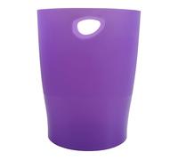 Exacompta - Réf. 45319D - 1 corbeille à papier, poubelle ECOBIN avec poignées - Volume 15 litres, pour le bureau comme en Home office - Dimensions 26,3 x 26,3 x 33,5 cm - translucide violet