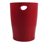 Exacompta - Réf. 45324D - 1 Corbeille à papier, poubelles ECOBIN avec poignées - Volume 15 litres, pour le bureau comme en Home office - Dimensions 26,3x26,3x33,5 cm - translucide rouge carmin