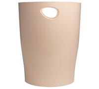Exacompta - Réf. 45331D - Lot de 8 corbeilles à papier, poubelles ECOBIN Skandi avec poignées - Volume 15 litres - Dimensions 26,3 x 26,3 x 33,5 cm - Pour bureau ou maison - Couleur Nude