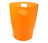 Exacompta - Réf. 45352D - Lot de 8 corbeilles à papier, poubelles ECOBIN avec poignées - Volume 15 litres, pour le bureau comme en Home office - Dimensions 26,3 x 26,3 x 33,5cm - translucide tangerine