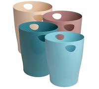 Exacompta - Réf. 453606D - 1 corbeille à papier avec poignées ECOBIN Skandi - Volume 15 litres - Dimensions 26,3 x 26,3 x 33,5 cm - Pour bureau ou maison - Couleur aléatoire