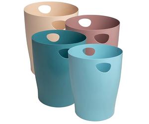 Exacompta - Réf. 453606D - 1 corbeille à papier avec poignées ECOBIN Skandi - Volume 15 litres - Dimensions 26,3 x 26,3 x 33,5 cm - Pour bureau ou maison - Couleur aléatoire
