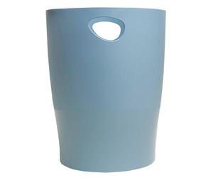 Exacompta - Réf. 45370D - 1 Corbeille à Papier avec Poignées ECOBIN Autentik - Grande Capacité 15 Litres - Dimensions 26,3 x 26,3 x 33,5 cm - pour Bureau ou Maison - Bleu gris