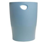 Exacompta - Réf. 45370D - Carton de 8 Corbeilles à Papier avec Poignées ECOBIN Autentik - Grande Capacité 15 Litres - Dimensions 26,3 x 26,3 x 33,5 cm - pour Bureau ou Maison - Bleu gris