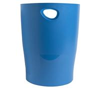 Exacompta - Réf. 45384D - Lot de 8 corbeilles à papier, poubelles ECOBIN BeeBlue avec poignées - Volume 15 litres - Dimensions 26,3 x 26,3 x 33,5 cm - Pour bureau ou maison - couleur turquoise