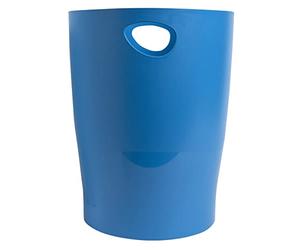 Exacompta - Réf. 45384D - Lot de 8 corbeilles à papier, poubelles ECOBIN BeeBlue avec poignées - Volume 15 litres - Dimensions 26,3 x 26,3 x 33,5 cm - Pour bureau ou maison - couleur turquoise