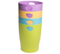 Exacompta - Réf. 453909D - 1 Corbeille à Papier avec Poignées ECOBIN Pop N'Co - Grande Capacité 15 Litres - Dimensions 26,3 x 26,3 x 33,5 cm - pour Bureau ou Maison - Couleurs aléatoires vives