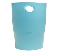 Exacompta - Réf. 45391D - 1 Corbeille à Papier avec Poignées ECOBIN Pop N'Co - Grande Capacité 15 Litres - Dimensions 26,3 x 26,3 x 33,5 cm - pour Bureau ou Maison - Cyan