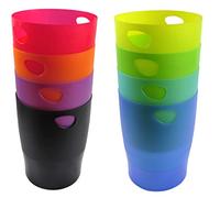 Exacompta - Réf .45399D - Lot de 8 corbeilles à papier, poubelles ECOBIN avec poignées - Volume 15 litres, adaptées au bureau comme en Home office - Dimensions 26,3 x 26,3 x 33,5 cm - assortis