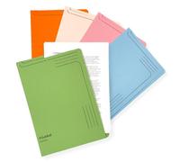 Exacompta - Réf 4600Z - Guildhall - Classeur 315 x 230 mm, carton 230 g/m², ouvertures supérieures et latérales, espace imprimé pour titres, peut contenir environ 50 feuilles de papier A4 - Couleurs assorties, lot de 5