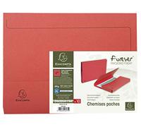 Exacompta - Réf. 46975E - Paquet de 10 chemises Poche avec soufflet de 32 mm Forever® 290 g/m² - chemises 100% recyclées et certifiées Ange Bleu - dimensions 24 x 32 cm pour format A4 - couleur rouge