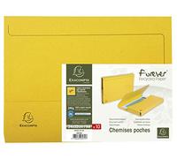Exacompta - Réf. 46979E - Carton de 100 chemises Poche avec soufflet de 32 mm Forever 290 g/m² - chemises 100% recyclées et certifiées Ange Bleu - dimensions 24 x 32 cm pour format A4 - couleur jaune