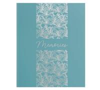 Exacompta - Réf. 47091E - 1 Livre d'or TITANE - Grand format vertical 27 x 22 cm - Couverture en papier soft touch - Inscription Memories - Tranche argent - 100 pages blanches unies - Turquoise