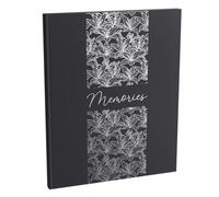 Exacompta - Réf. 47093E - 1 Livre d'or TITANE - Grand format vertical 27 x 22 cm - Couverture en papier soft touch - Inscription Memories - Tranche argent - 100 pages blanches unies - Noir