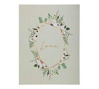 Exacompta - Réf. 4718E - 1 Livre d'or Champêtre - Format vertical 27 x 22 cm - Tranche or avec titre Love en lettres dorées - 100 pages blanches unies - Visuel Champêtre