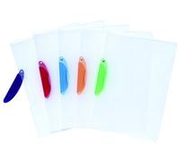 Exacompta - Réf. 47600E - Paquet de 5 chemises de présentation en polypropylène semi-rigide avec clip de couleurs assorties ultra résistants - dimensions 22 x 31cm - format à classer A4 - 5 couleurs
