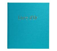 Exacompta - Réf. 47788E - 1 Livre d'or POP'N CO - Format Compact 21 x 19 cm - Tranche et marquage Or avec Inscription Livre d'or - 140 Pages Blanches Unies - Couleur Cyan