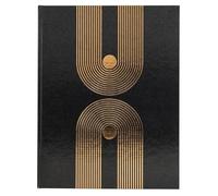 Exacompta - Réf. 47848E - 1 Livre d'or GRAPHIK - Grand format vertical 27 x 22 cm - Couverture papier enduit -Tranche or - 100 pages blanches unies - Noir